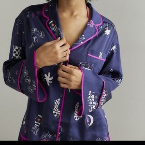 Uo purple starry night night long sleeve sleep top